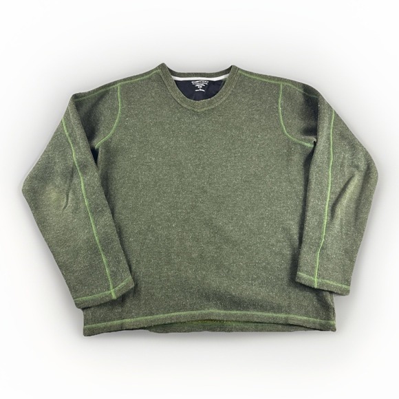ExOfficio Wool Blend Sweatshirt Mens M Green Long Sleeve Sweater Preppy Casual - Picture 1 of 5
